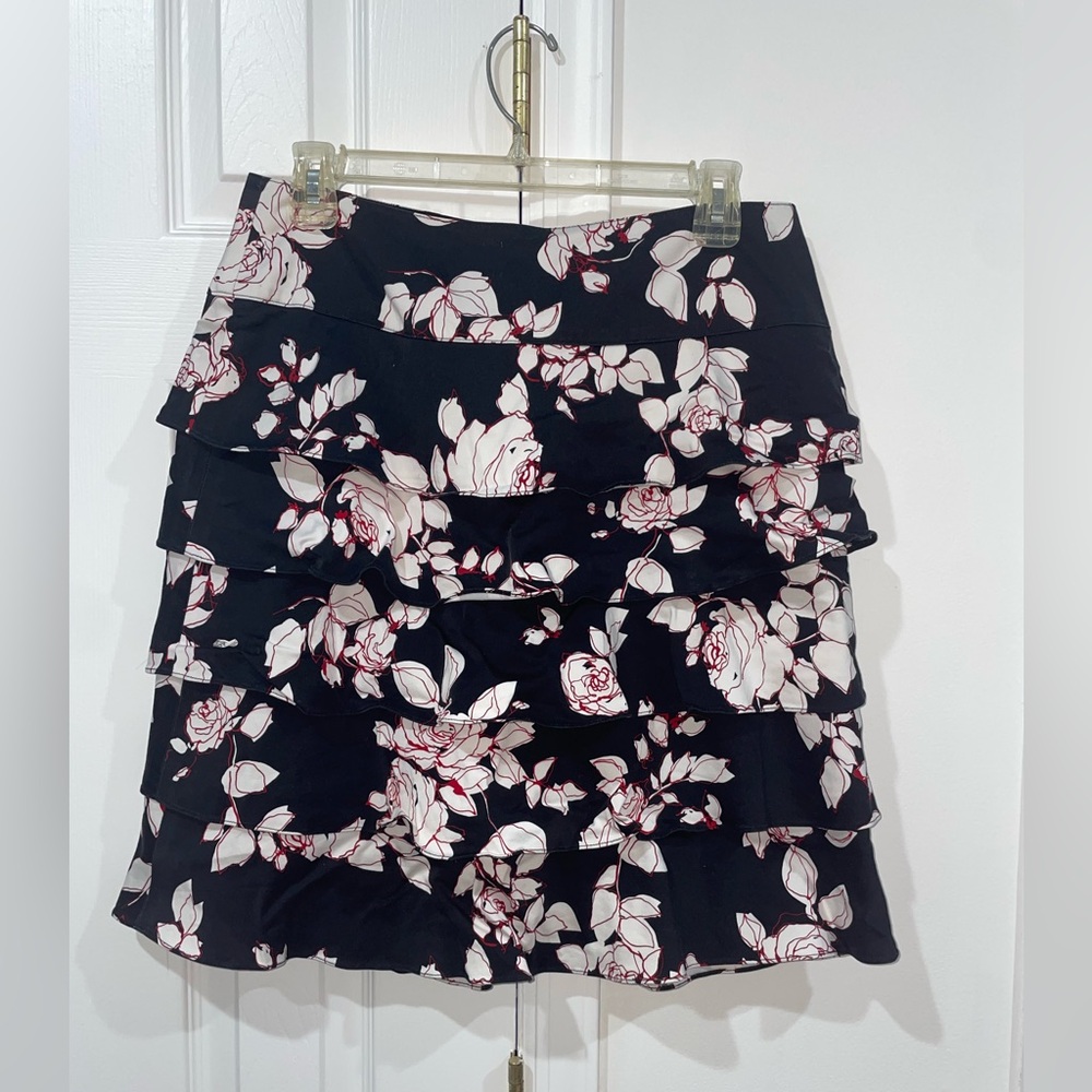 Rickie Freeman for Teri Jon Tiered Layered Floral Skirt Size 10
